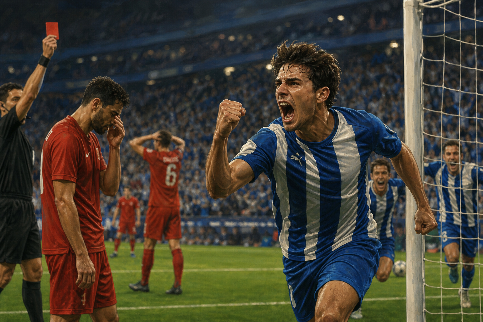 Editorial illustration for El Espanyol salva un empate ante un Sevilla con diez jugadores