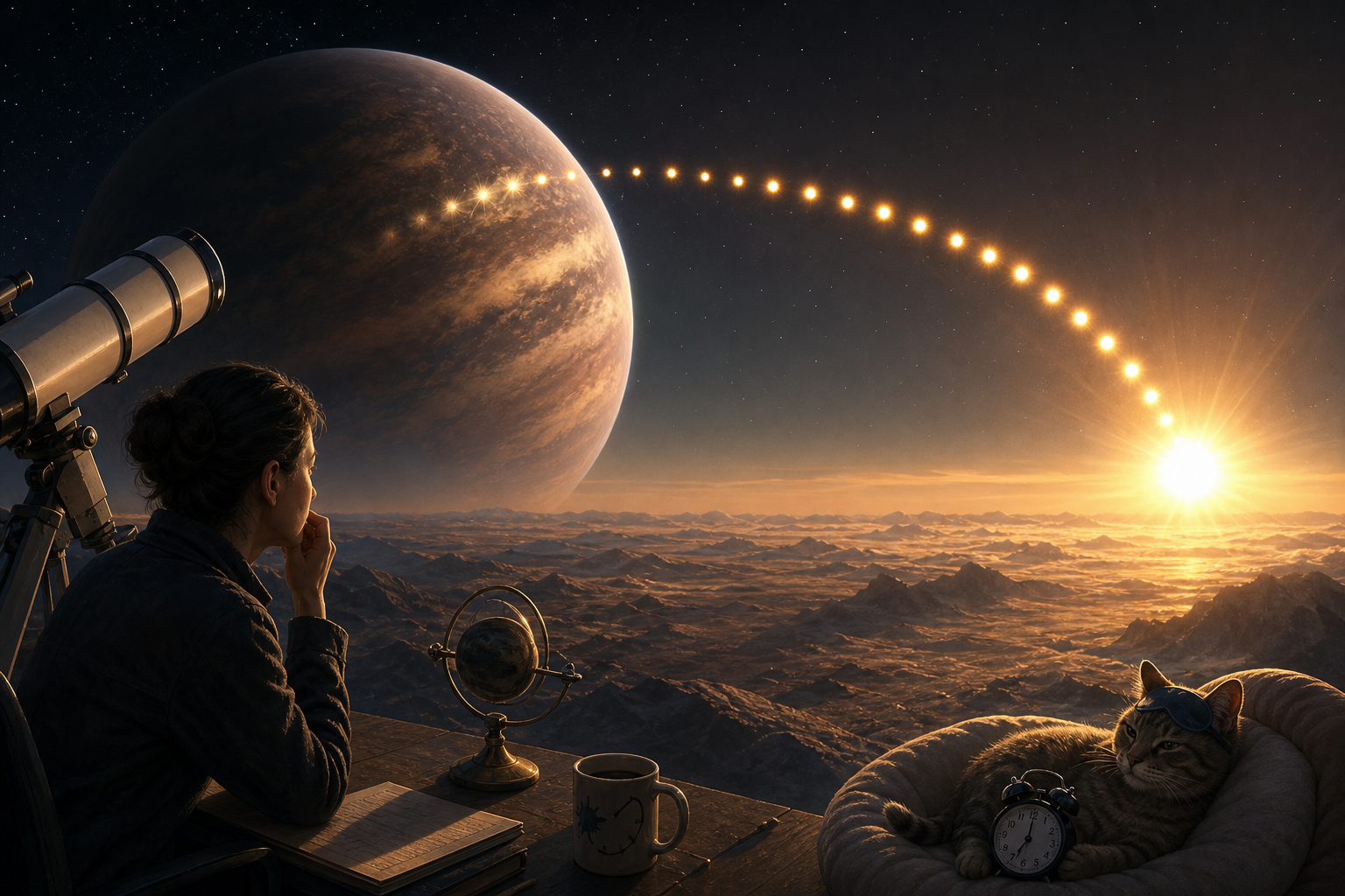 Editorial illustration for El planeta donde un amanecer podría durar años: así desafía HD 80606 b nuestra idea del tiempo
